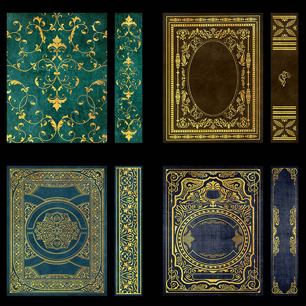 Ornate Book Covers with Spine Vol 1 - 28 High Resolution Images - Instant Download Digital Clip art