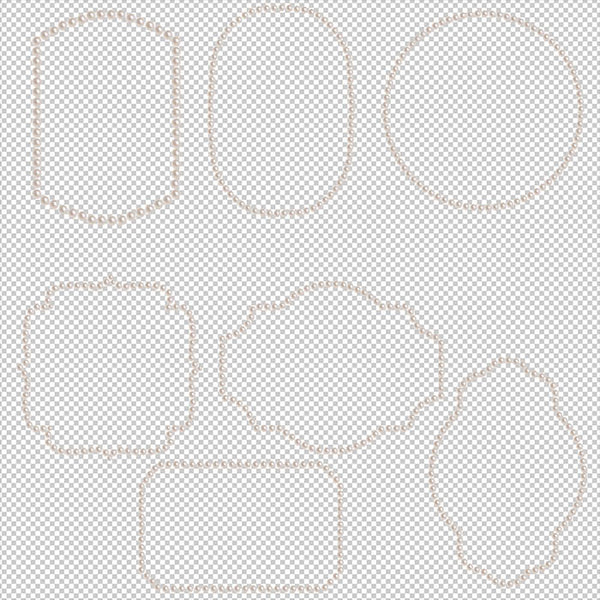 Pearls Frames 1 Pearl Clip art Luxury Pearls Wedding Invitation - 11 PNG Transparent Images High Resolution Instant Download Digital Clipart