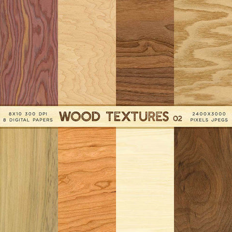 Wood Textures Volume 2 - 8 Backgrounds Digital Paper - Wood Variety Dark and Light Wood Grain Product background - Instant Download Digital Clipart