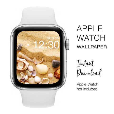 Apple Watch WALLPAPER - Shells And Sand - Instant Download - Watch Background Apple Watch face design