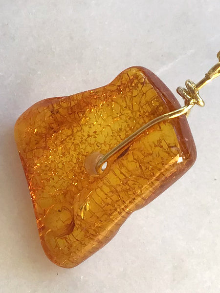 Genuine Natural Baltic Amber Necklace #02 - 16 Kt Gold plated chain necklace Handmade Jewelry - Great gift
