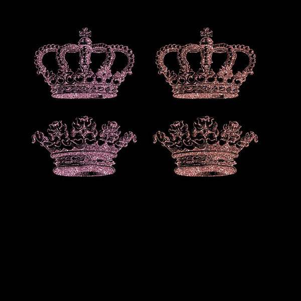 Crowns 8 Different Crowns Rose Gold & Dusty Lilac Glitter -  PNG Transparent Images - Instant Download Digital Clip art