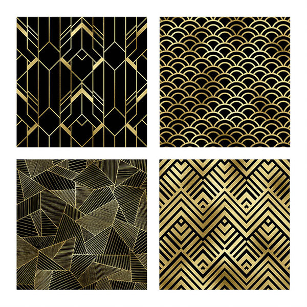 Art Deco Gold And Black Backgrounds Vol 1 - 16 High Resolution Images - Instant Download Digital Clip art