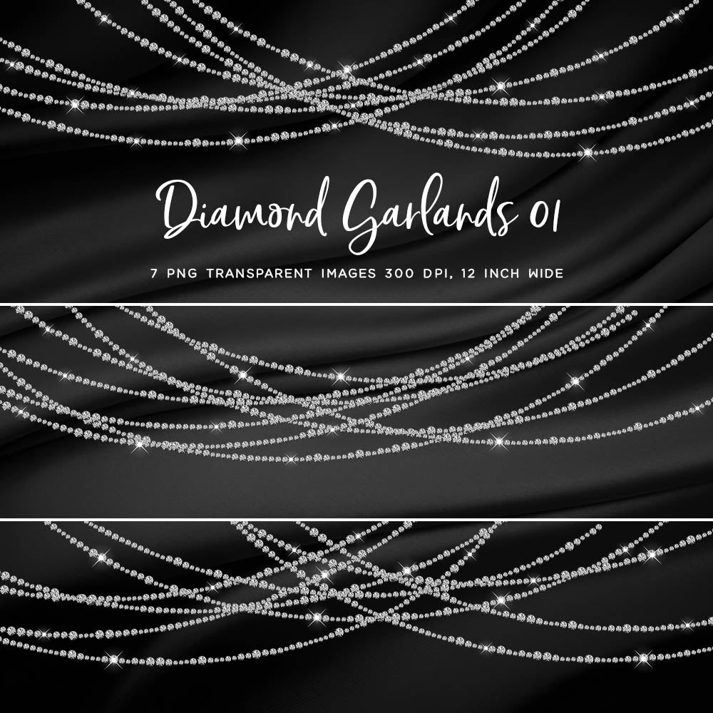 Diamond Garlands Like Lights Clear - Clip Art diamonds hanging gemstone - 7 PNG Transparent Images High Resolution Instant Download Digital Clipart