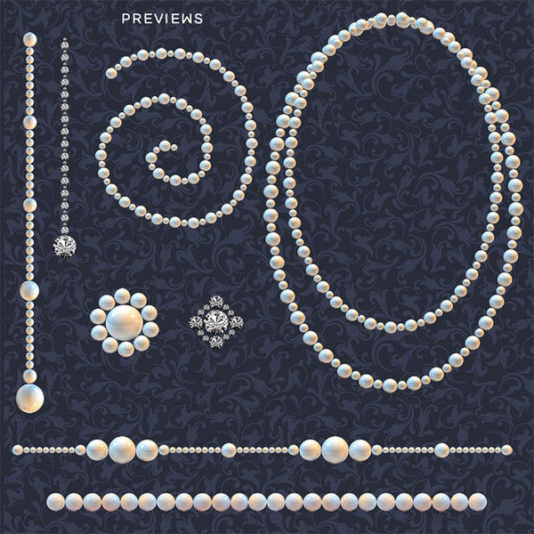 Diamonds & Pearls Clip Art gemstone - 16 PNG Transparent Images High Resolution - Instant Download Digital Clipart