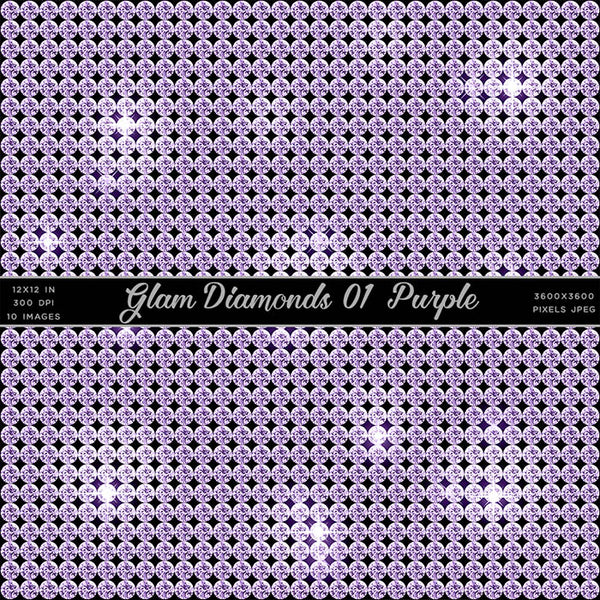 Glam Diamonds 01 Purple Glitter Texture Digital Paper Animal Prints - 10 Images High Resolution - Instant Download Digital Clip art