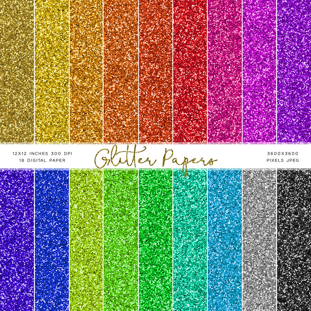 Glitter Paper Rainbow Colors - for Text, Objects Backgrounds Instant Download Digital Clip Art Digital Download Glitter Texture