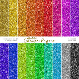 Glitter Paper Rainbow Colors - for Text, Objects Backgrounds Instant Download Digital Clip Art Digital Download Glitter Texture