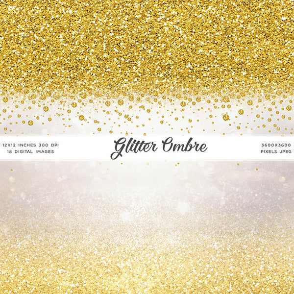 Glitter Ombre 18 Backgrounds - Instant Download Digital Clipart for Invitations Cards Party design Backdrop Scrapbooking Kids Crafts