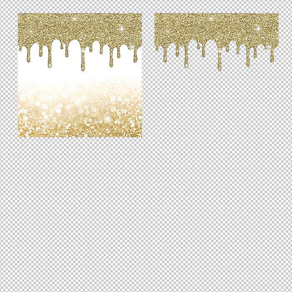 Gold And Glitter Drips - Backgrounds and Transparent Overlays - Instant Download Digital Clip art for Invitations Cards Party design Backdrop Scrapbooking Kids Crafts