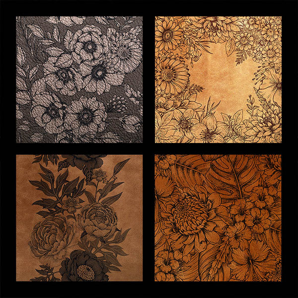 Leather & Flowers 1 Backgrounds Texture Digital Paper - 10 High Resolution Images - Instant Download Digital Clip art