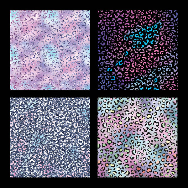 Leopard Backgrounds Iridescent Colorful Patterns - 14 High Resolution JPG Images - Instant Download Digital Clip art