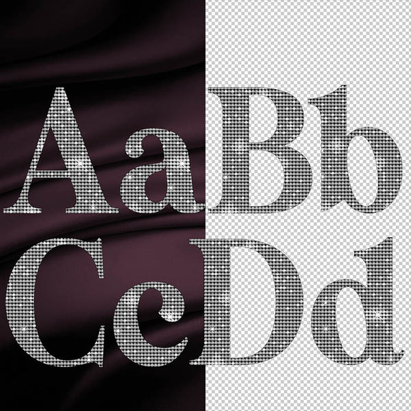 Letters Capital & Lower Case Diamond Alphabet 03 - These are Clip Art NOT Font - 52 PNG Transparent Images - Instant Download Digital Clip art