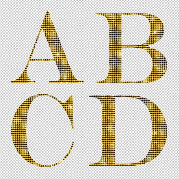 Letters Alphabet Diamonds Capital Letters 01 Gold - These are Clip Art NOT Font - 26 PNG Transparent Images - Instant Download Digital Clip art