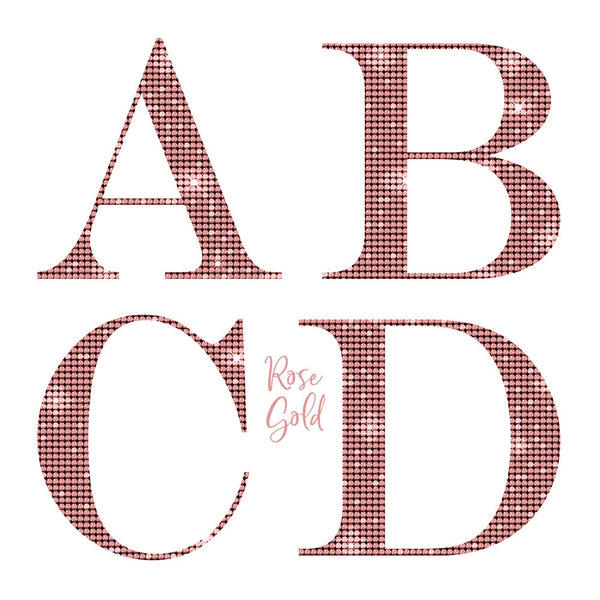Letters Alphabet Diamonds Capital Letters 01 Rose Gold - These are Clip Art NOT Font - 26 PNG Transparent Images - Instant Download Digital Clip art