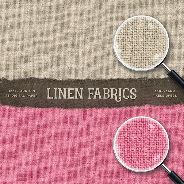 Linen Fabrics 18 Rainbow Colors Texture Digital Paper - Photo of Real Linen Fabric Text Objects Backgrounds Instant Download Digital Clip art