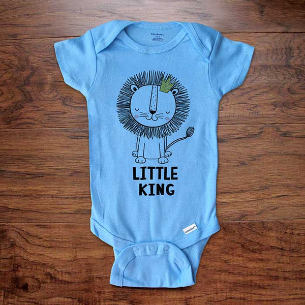 Little King Lion with Crown baby shower gift for dad father baby onesie kids shirt Infant & Toddler Youth Shirt