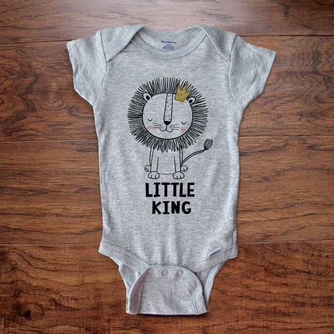 Little King Lion Baby Onesie Bodysuit - surprise baby shower gift baby coming home lion theme party - Toddler & Youth Soft Shirt