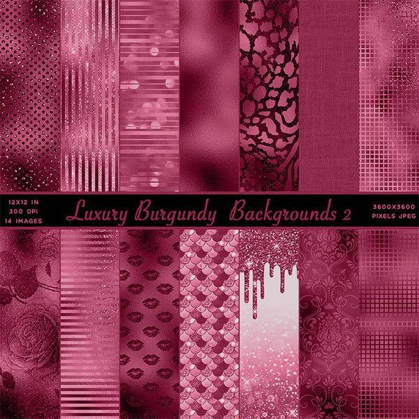 Luxury Burgundy Backgrounds Vol2 Glitter Foil Texture Digital Paper - 14 High Resolution Images - Instant Download Digital Clip art