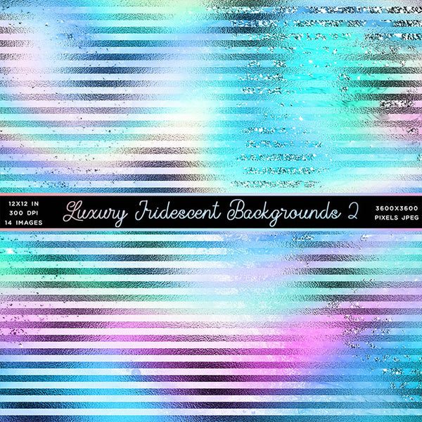 Luxury Iridescent 02 Glitter Backgrounds - 14 High Resolution Images - Instant Download Digital Clip art