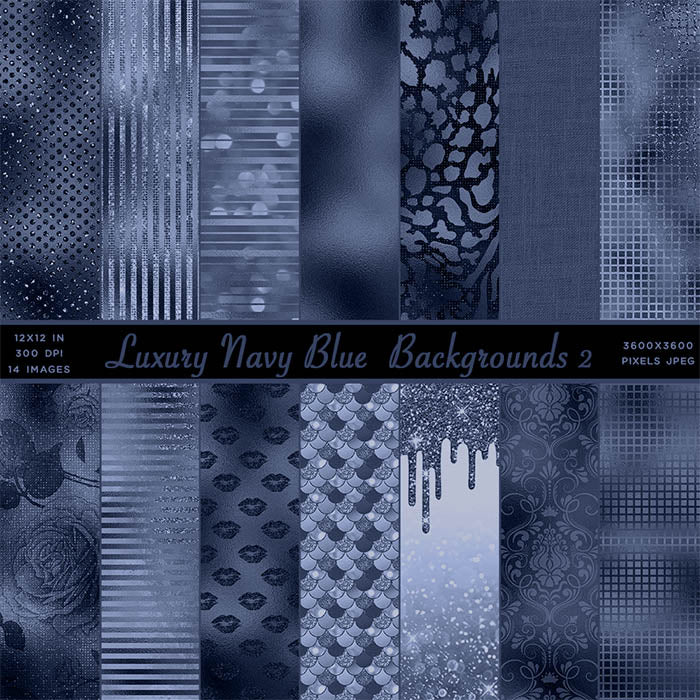 Luxury Navy Blue Backgrounds Vol2 Glitter Foil Texture Digital Paper - 14 High Resolution Images - Instant Download Digital Clip art