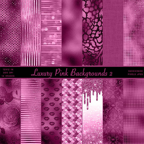 Luxury Pink 02 Glitter Backgrounds - 14 High Resolution Images - Instant Download Digital Clip art