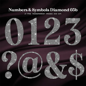 Numbers and Symbols Diamonds 03b - These are Clip Art NOT Font - 21 PNG Transparent Images - Instant Download Digital Clip art