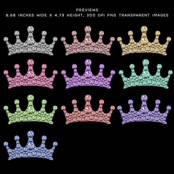 Diamond Crown design 04 - 10 PNG Transparent Images High Resolution - Instant Download Digital Clipart