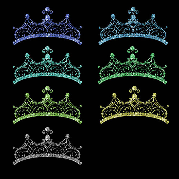 Glitter Crown 07 - 15 Different Colors PNG Transparent Images - Instant Download Digital Clip art