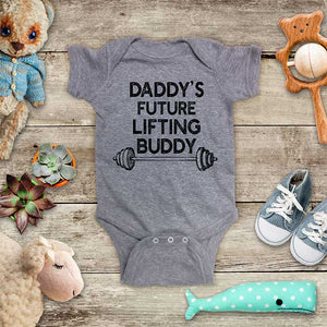 Daddy's future lifting buddy weight lifting gym kids baby onesie shirt - Infant & Toddler Youth Soft Fine Jersey Shirt