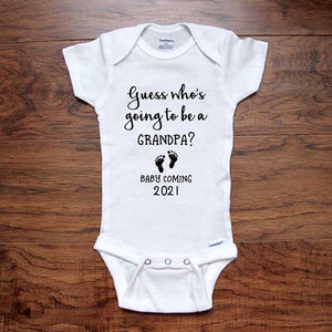 Guess who's going to be a Grandpa? Baby Coming 2024 Soon baby onesie bodysuit birth pregnancy announcement surprise grandparents parents