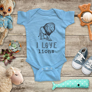 I Love Lions baby onesie kids shirt - Infant & Toddler Youth Soft Fine Jersey Shirt
