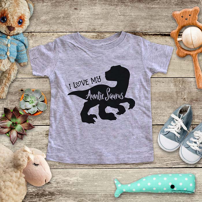 I Love my Auntie Saurus dinosaur party baby onesie kids shirt - Infant & Toddler Youth Soft Fine Jersey Shirt