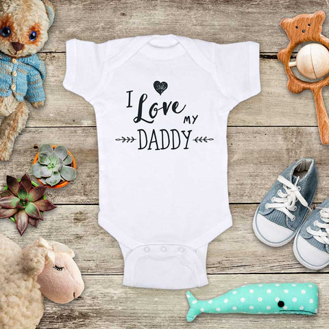 I Love my daddy leaf heart baby onesie kids shirt - Infant & Toddler Youth Shirt