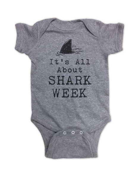 It's All About Shark Week baby onesie shirt - Infant & Toddler Kids Youth Soft Fine Jersey Shirt