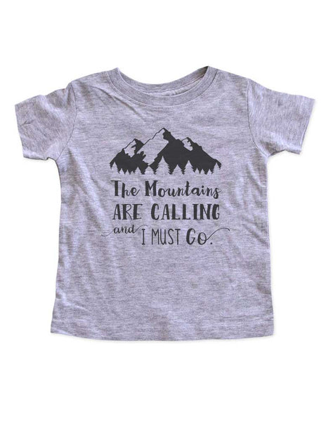 The Mountains are calling and I must go - boho camping mountains kids baby bodysuit Infant & Toddler Soft Shirt Hello Handmade