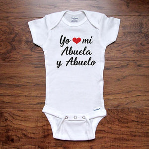 Yo heart love mi Abuela y Abuelo - Spanish baby onesie I love my grandma and grandpa - Infant & Toddler Youth Soft Shirt baby birth pregnancy announcement